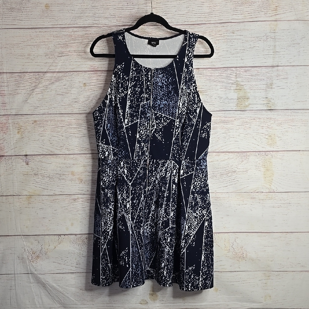 Mossimo Blue & White Print Women's Dress Sz XXL